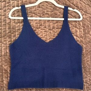 Double Zero Navy Knit Crop Top Size Large